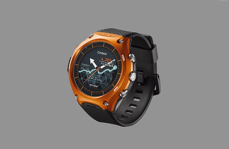 умные часы, Casio WSD f10, CES 2016, HD обои