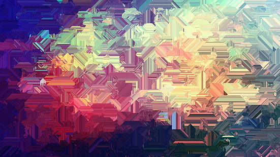 multicolored digital wallpaper, abstract, digital art, warm colors, HD wallpaper HD wallpaper