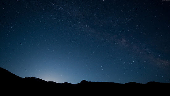 8k, 4k, Nacht, Sterne, Berge, 5k, Himmel, HD-Hintergrundbild HD wallpaper