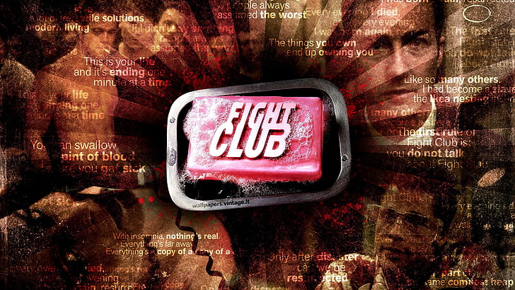 Dövüş Kulübü, Edward Norton, Brad Pitt, alıntı, HD masaüstü duvar kağıdı