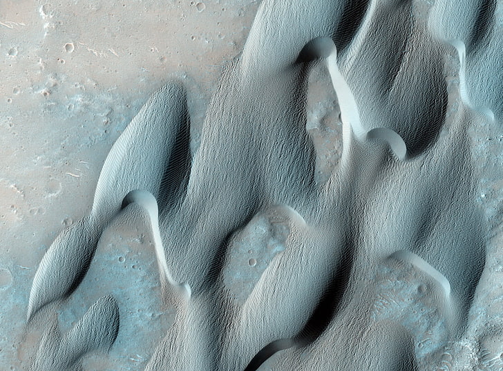 كثبان المريخ ، الفضاء ، الرمال ، الحفرة ، الكثبان الرملية ، الاستكشاف ، المريخ ، هيرشل، خلفية HD