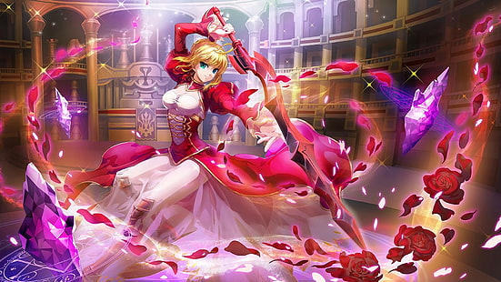 سلسلة Fate ، Fate / Extra ، Red Sabre ، Sabre (Fate Series)، خلفية HD HD wallpaper
