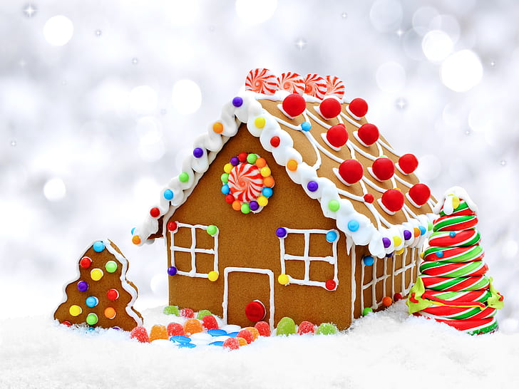 Feiertag, Weihnachten, Lebkuchen, Haus, HD-Hintergrundbild