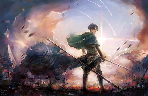 Anime, Attack On Titan, Levi Ackerman, Shingeki No Kyojin, Wallpaper HD HD wallpaper