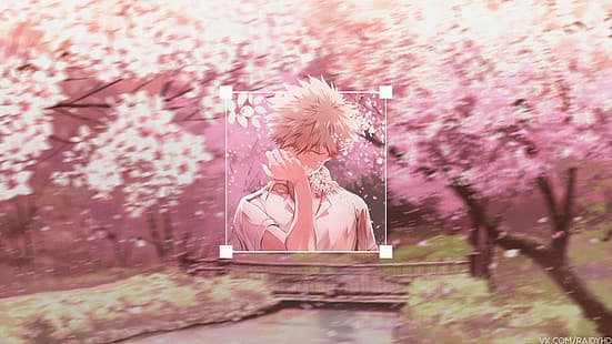 anime erkek, anime, resim içinde resim, Boku no Hero Academia, Katsuki Bakugou, HD masaüstü duvar kağıdı HD wallpaper