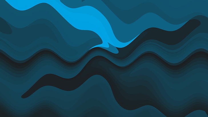blau-weißer hölzerner Satztisch, schnörkelig, blau, abstrakt, Wellenformen, HD-Hintergrundbild