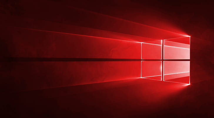 Windows 10 Red in 4K、Windows、Windows 10、4k、赤、オリジナル、 HDデスクトップの壁紙