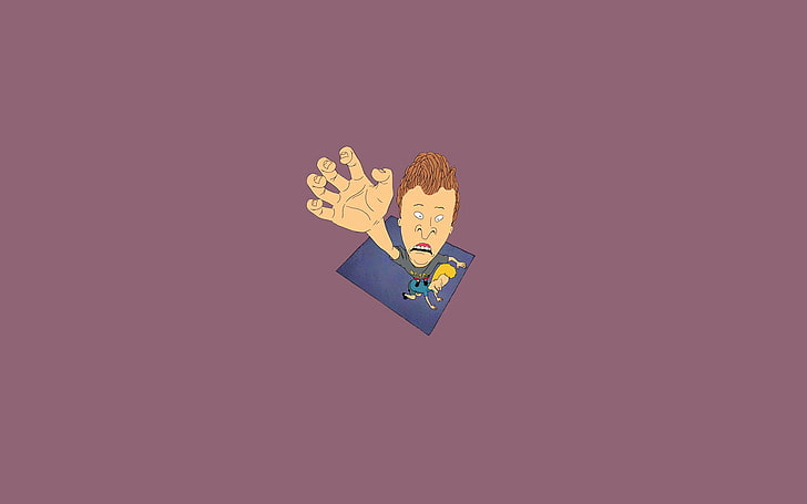 minimalism, square, Beavis and Butt-head, Beavis and Butthead, pulls a hand, mysterious eyes, HD wallpaper