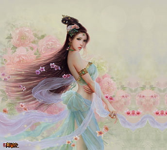 piękna, dziewczyna, japoński, oryginał, ruoxin, kobieta, zhang, Tapety HD HD wallpaper