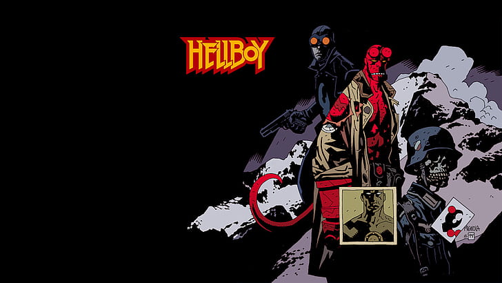 Hellboy Black HD ، كارتون / فكاهي ، أسود ، هيل بوي، خلفية HD