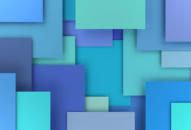 carta da parati quadrata verde acqua, viola e blu, colorata, astratta, design, blu, sfondo, geometria, forme geometriche, rendering 3D, Sfondo HD