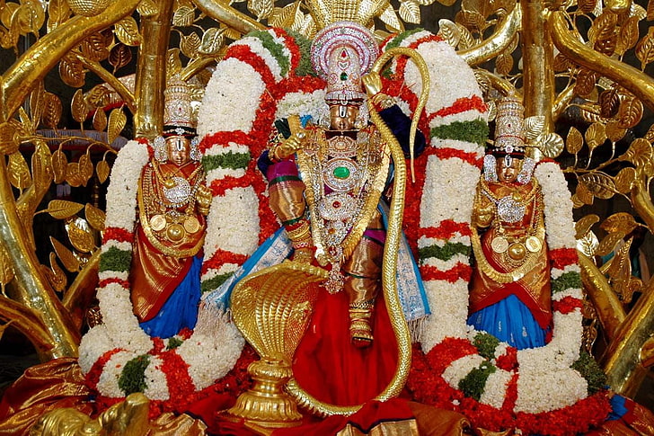 Tirupati Balaji รูปแกะสลักทางศาสนาพระเจ้าลอร์ดบาลาจิศาสนาลอร์ดกฤษณะฮินดู Stachu วัด, วอลล์เปเปอร์ HD