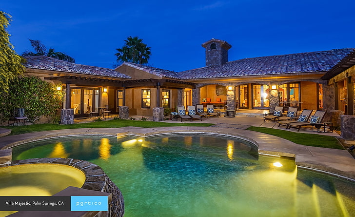 Palm Springs, Kalifornien, Haus- und Schwimmpool, USA, Kalifornien, Luxus, Ferien, Villa majestätisch, HD-Hintergrundbild