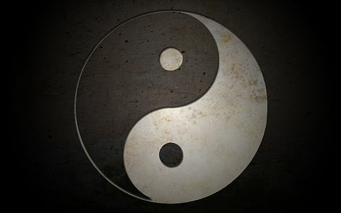 Yin und Yang, Symbole, einfach, grunge, HD-Hintergrundbild HD wallpaper