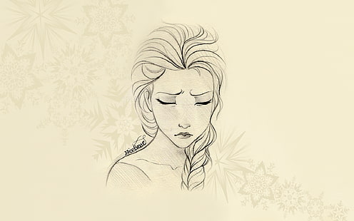 Ilustraciones de Disney Frozen Elsa, dibujo, Princesa Elsa, Frozen (película), películas animadas, películas, Fondo de pantalla HD HD wallpaper