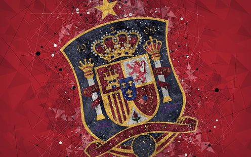 Fotboll, Spanien fotbollslandslag, emblem, logotyp, Spanien, HD tapet HD wallpaper