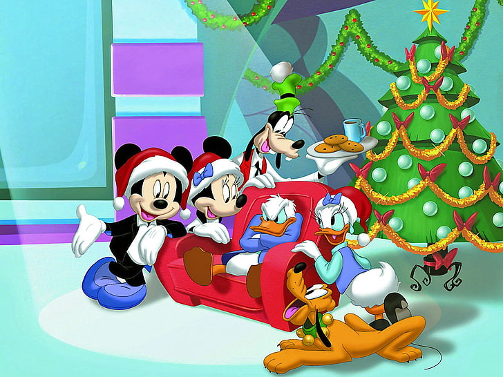 Famiglia Micky Mouse godendo, illustrazione di Topolino, cartoni animati, cartone animato, disney, mouse micky, Sfondo HD
