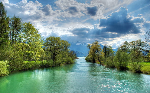 River Mountains träd landskap 2560 × 1600, HD tapet HD wallpaper