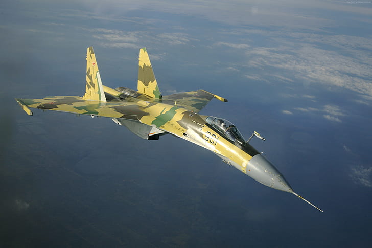 Russian Air Force, Su-35S, Russia, Sukhoi, Super Flanker, air superiority fighter, HD wallpaper