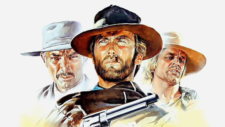 cinema, gun, weapon, hat, 1965, man, movie, Clint Eastwood, film, revolver, Lee Van Cleef, For a Few Dollars More, wester, Col. Douglas Mortimer, HD wallpaper