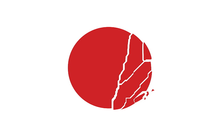 Япония флаг, Япония, флаг, бял фон, прост фон, HD тапет