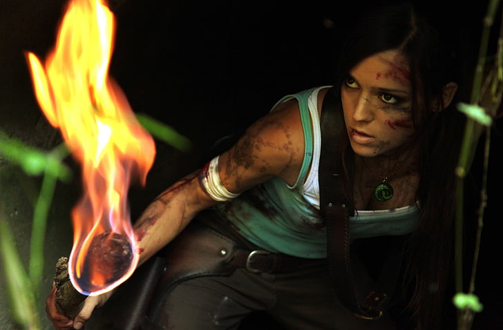 grünes Tanktop für Frauen, Cosplay, Lara Croft, Illyne, HD-Hintergrundbild