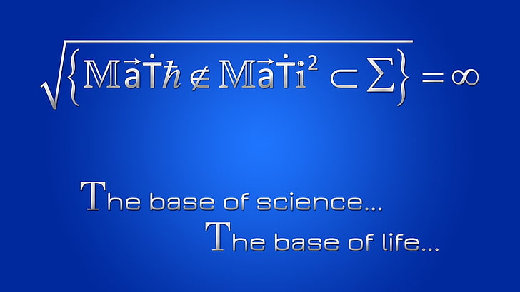 наука, математика, символы, синий, цитата, HD обои