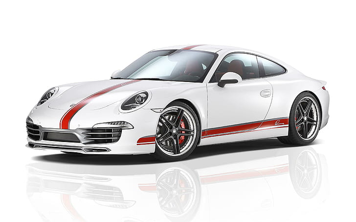 Porsche 911 oleh Lumma Design, coupe putih dan merah, desain, porsche, lumma, mobil, Wallpaper HD