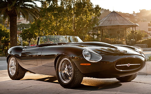 Класически автомобил Класически Jaguar HD, черно класическо кабрио купе, автомобили, кола, класика, ягуар, HD тапет HD wallpaper