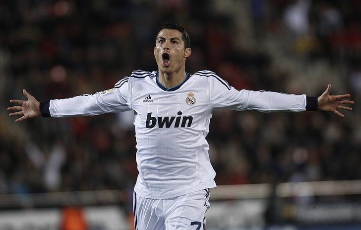 Cristiano Ronaldo, futebol, forma, Cristiano Ronaldo, jogador, objetivo, Ronaldo, a celebração, Liga dos Campeões, Real Madrid, 2012-13, HD papel de parede