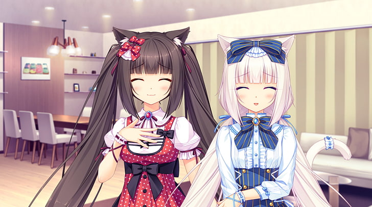 Neko Para, Vanille (Neko Para), Schokolade (Neko Para), Anime-Mädchen, HD-Hintergrundbild