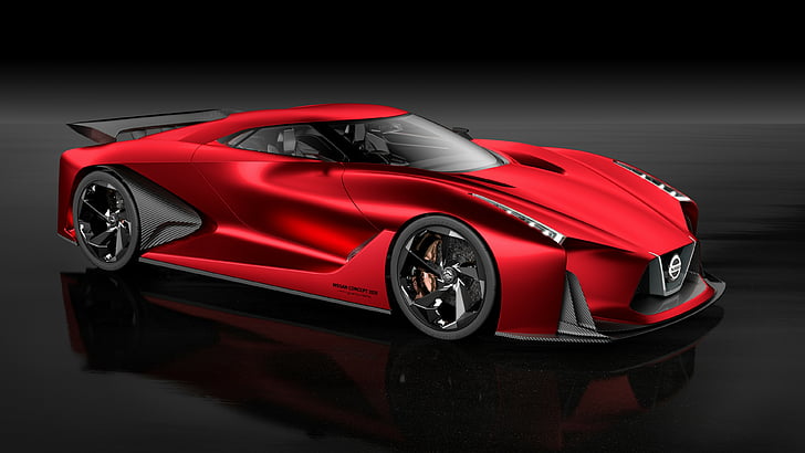 Nissan 2020 Vision Gran Turismo, kırmızı, konsept, Nissan, supercar, lüks otomobiller, spor araba, hız, test sürüşü, HD masaüstü duvar kağıdı