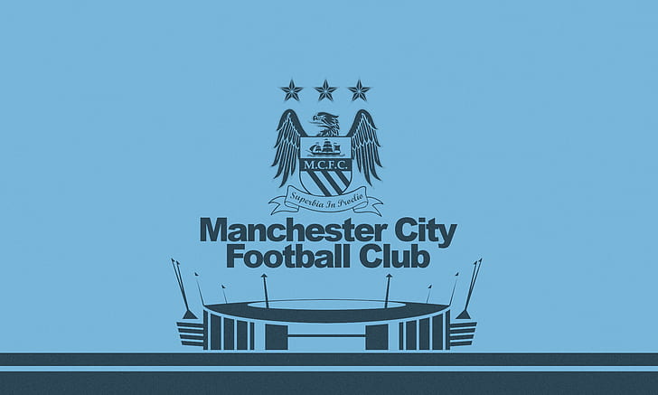 サッカー、マンチェスターシティFC、エンブレム、ロゴ、 HDデスクトップの壁紙