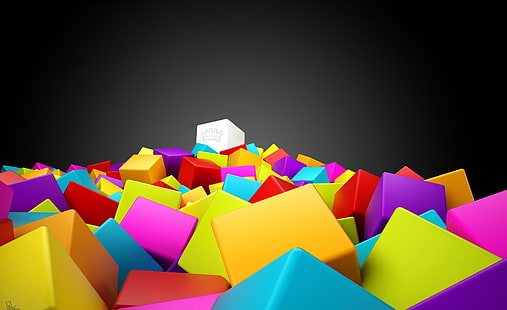 Cubi colorati, carta da parati cubo multicolore, Aero, colorato, cubi, cubi colorati, cubi 3d, Sfondo HD HD wallpaper