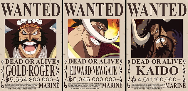 One Piece, Эдвард Ньюгейт, Гол Д. Роджер, Кайдо (One Piece), HD обои HD wallpaper