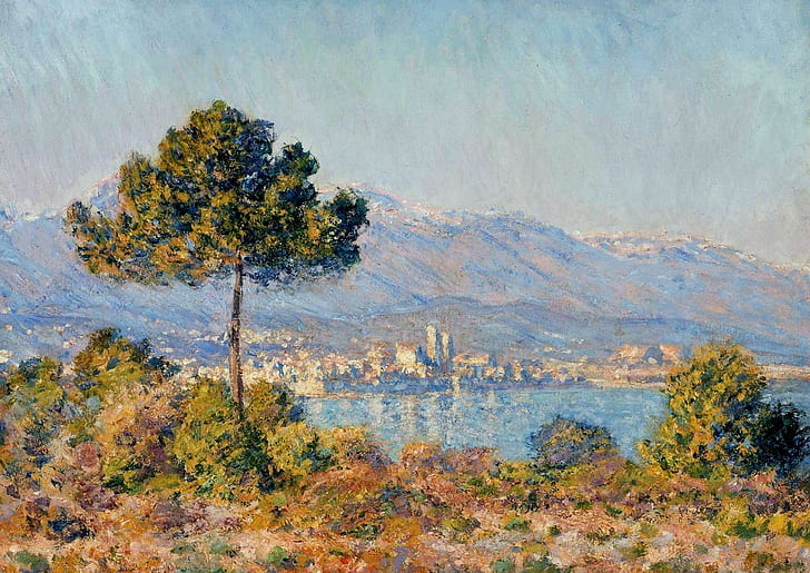 pemandangan, gambar, Claude Monet, Pemandangan Antibes dari Plateau Notre-Dame, Wallpaper HD