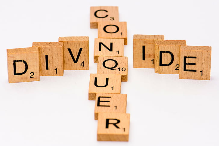 Divide and conquer scrabble blocks, Divide and Conquer, Conquer  Divide, blocks, Scrabble, Tiles, Phrases, Nikon  D7200, wood - Material, single Word, cube Shape, concepts, HD wallpaper