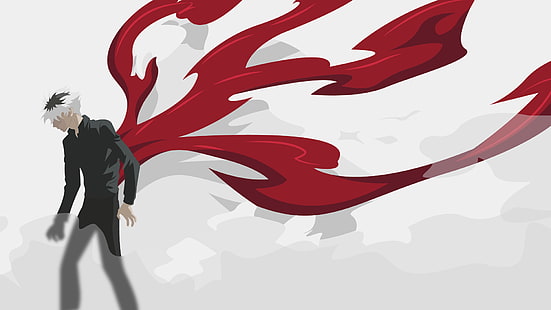 Anime, Tokyo Ghoul: Re, Schwarzes Haar, Junge, Haise Sasaki, Kagune (Tokyo Ghoul), Ken Kaneki, Minimalist, Zweifarbiges Haar, Weißes Haar, HD-Hintergrundbild HD wallpaper