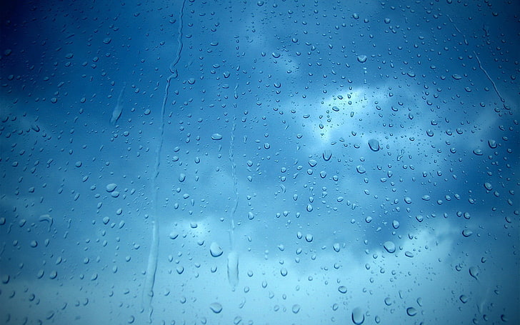 water drops, sky, clouds, rain, HD wallpaper