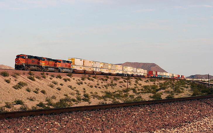 train, freight train, diesel locomotive, HD wallpaper