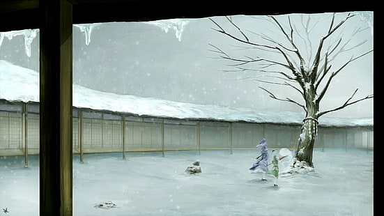 Anime, Touhou, Youmu Konpaku, Yuyuko Saigyouji, HD wallpaper HD wallpaper