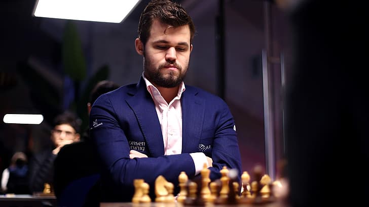 Magnus Carlsen, scacchi, barba, Sfondo HD