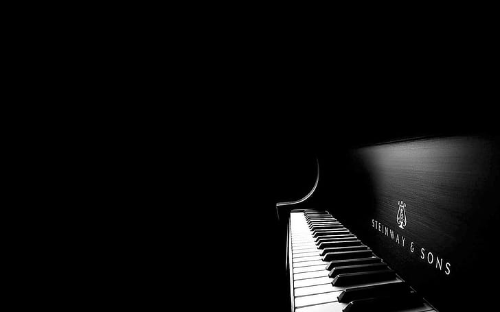 piano, negro, Steinway and Sons, Fondo de pantalla HD