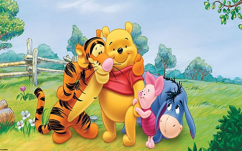Winnie the Pooh and friends clip art, TV Show, Winnie The Pooh, HD wallpaper HD wallpaper