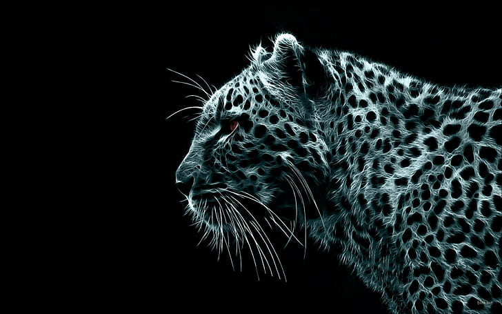 leopar, leopar (hayvan), dijital sanat, hayvanlar, büyük kediler, HD masaüstü duvar kağıdı