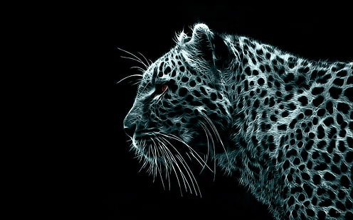 ヒョウ、ヒョウ（動物）、デジタルアート、動物、大きな猫、 HDデスクトップの壁紙 HD wallpaper