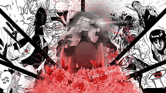 anime, Hatake Kakashi, Naruto Shippuuden, Sharingan, artwork, HD wallpaper HD wallpaper