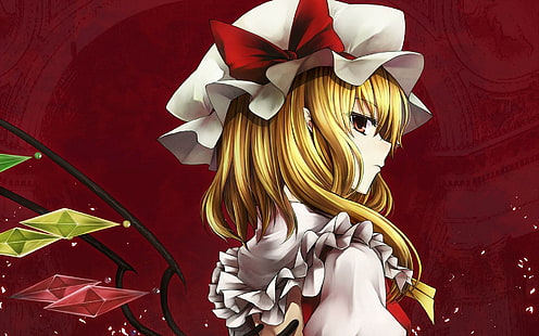 Flandre Scarlet - Touhou Project, female in yellow hair anime character, anime, 1920x1200, touhou project, flandre scarlet, HD wallpaper HD wallpaper