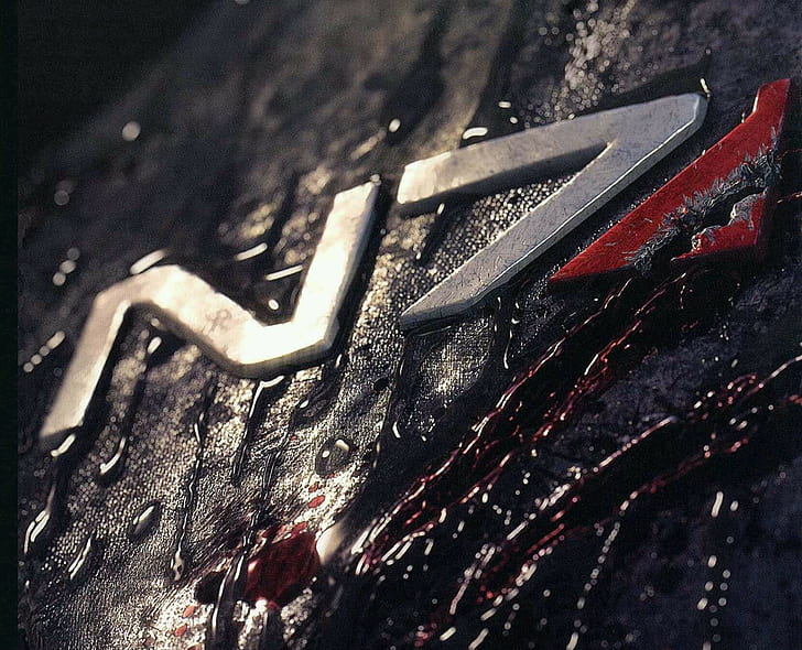 N7, Mass Effect, logo, video games, HD wallpaper