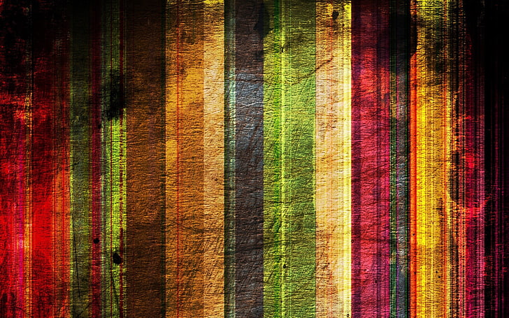 色とりどりの繊維、カラフルな線、テクスチャ、グランジ、赤、緑、黄色、 HDデスクトップの壁紙